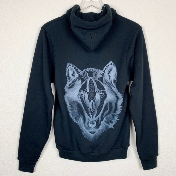 geometric wolf hoodie